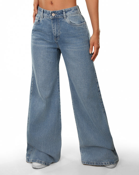 Jean Wide Leg - Rígido Tiro Alto Ref: 25688