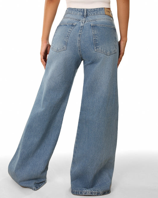 Jean Wide Leg - Rígido Tiro Alto Ref: 25688